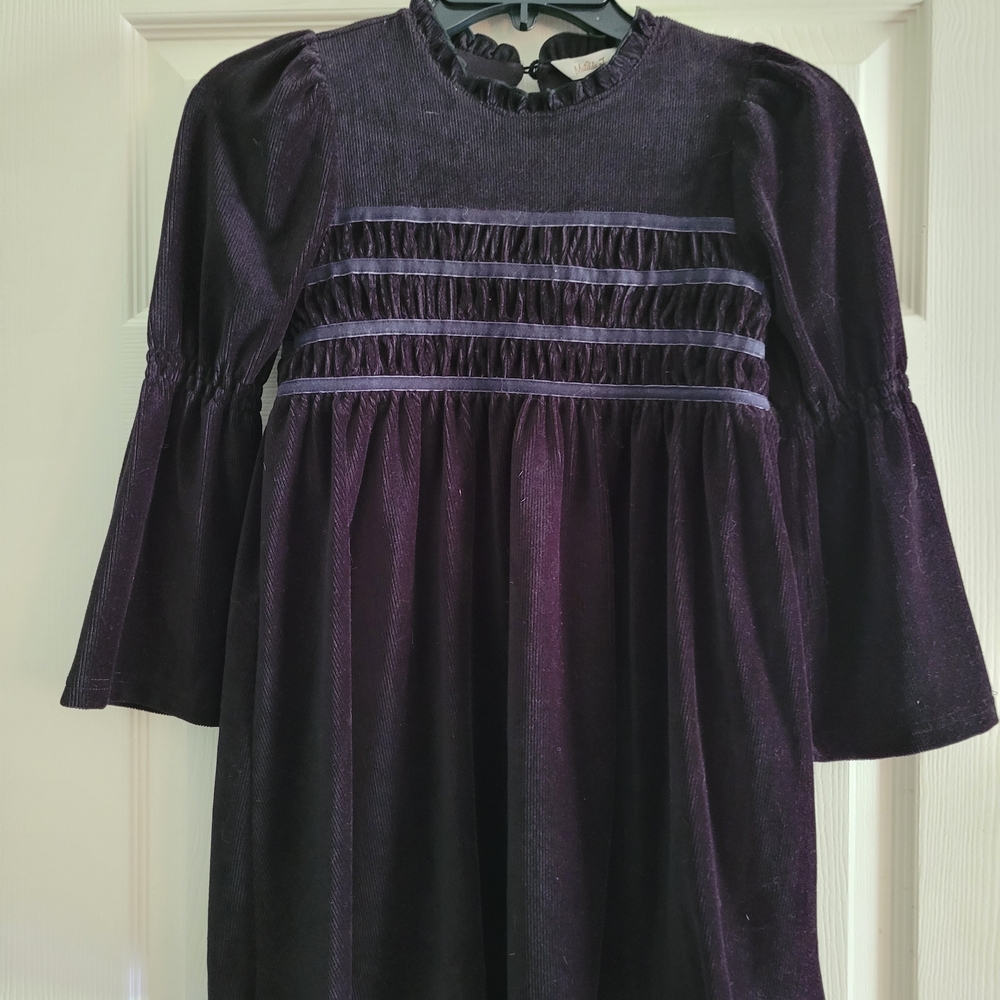 Matilda Jane Black A-line Dress with Pleated Bishop Sleeves